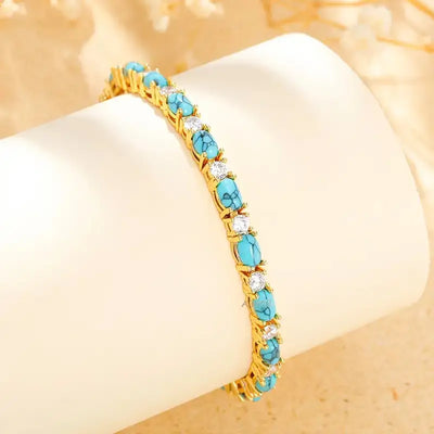 Natürliche Türkisarmband mit Goldakzenten