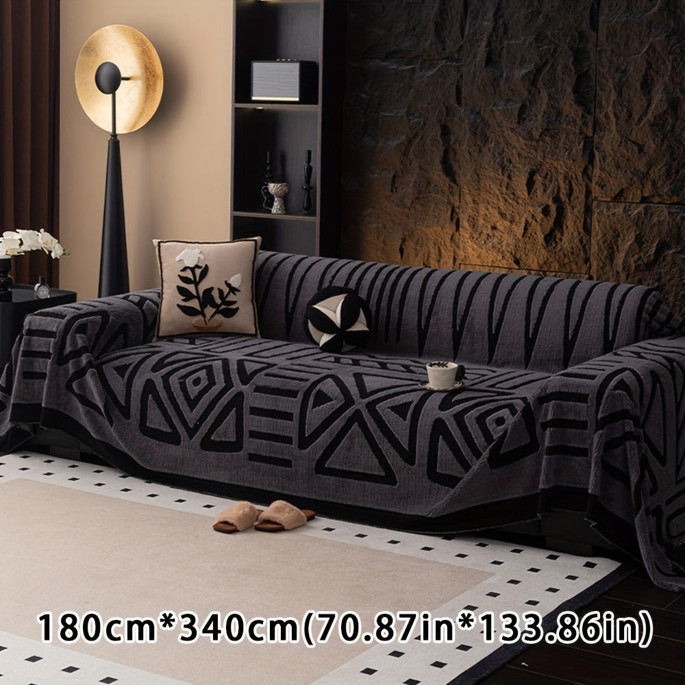 Boho Style Geometrischer Shu Velours Sofabezug