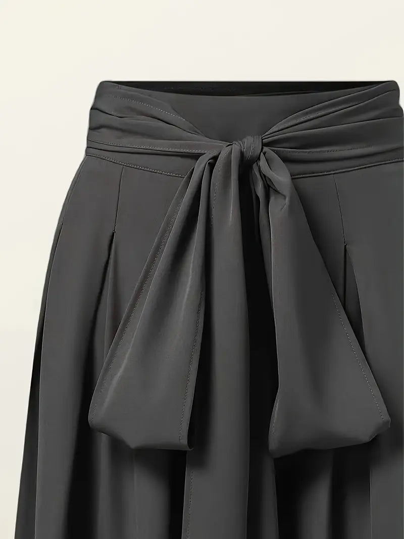 Zephyra – Palazzohose mit hoher Taille und weitem Bein und Bindeband vorne