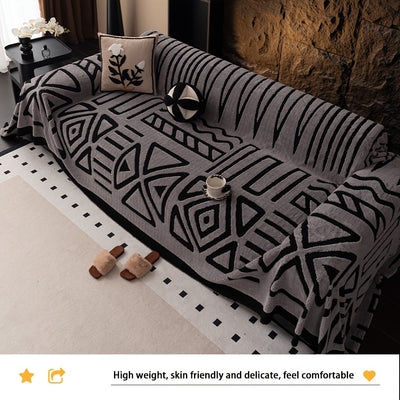 Boho Style Geometrischer Shu Velours Sofabezug