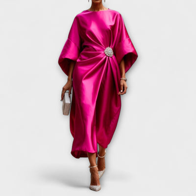 Elegant Shimmer Satin Maxi Dress