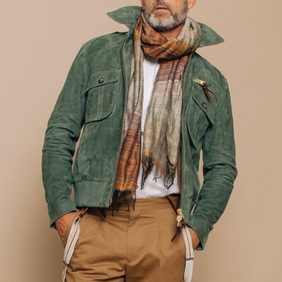 Marko | Revers Zipper Wildleder Jacke