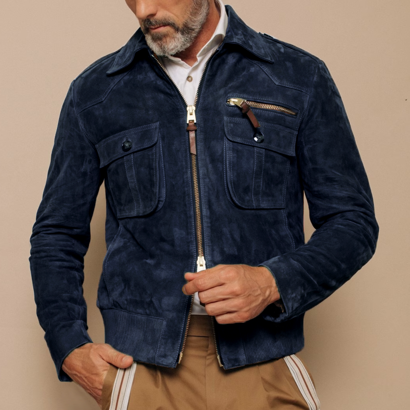 Marko | Revers Zipper Wildleder Jacke