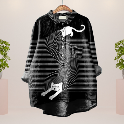 Bertina | Trendy Modisches Print Kunst Shirt