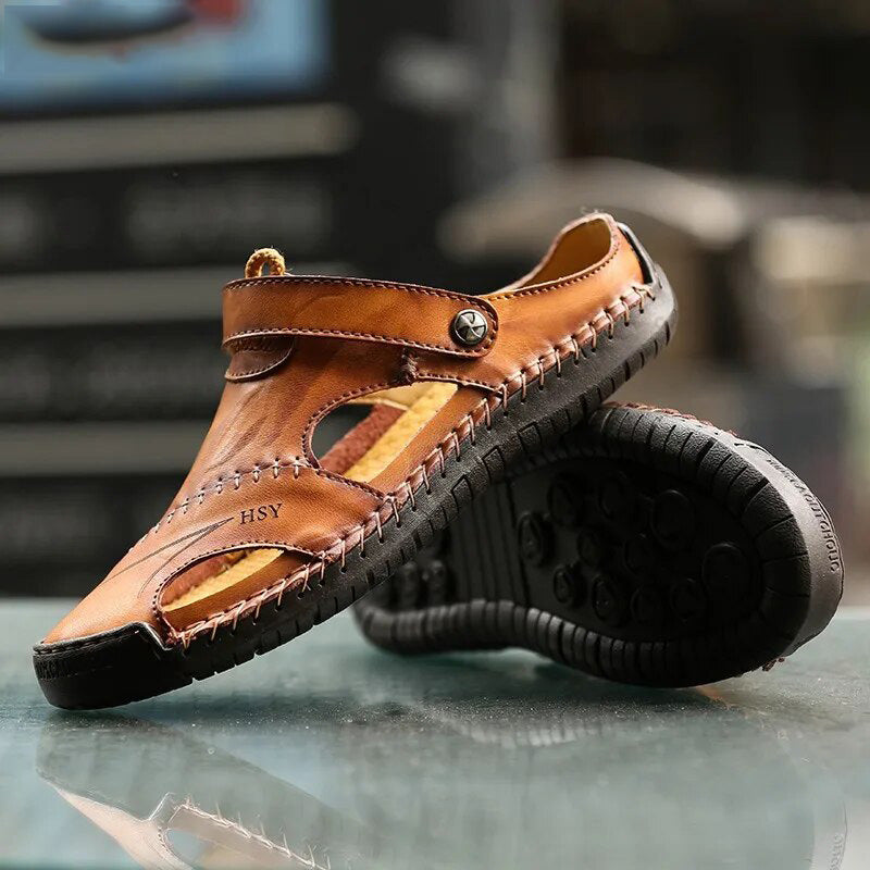 Stefan | Robuste, klassische Ledersandalen