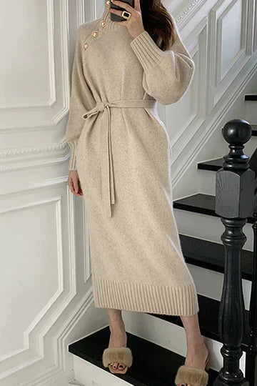 Asymmetrisches langärmeliges Kleid für Damen