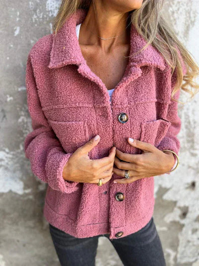 Anna | Warme Teddyjacke mit eleganten Knöpfen