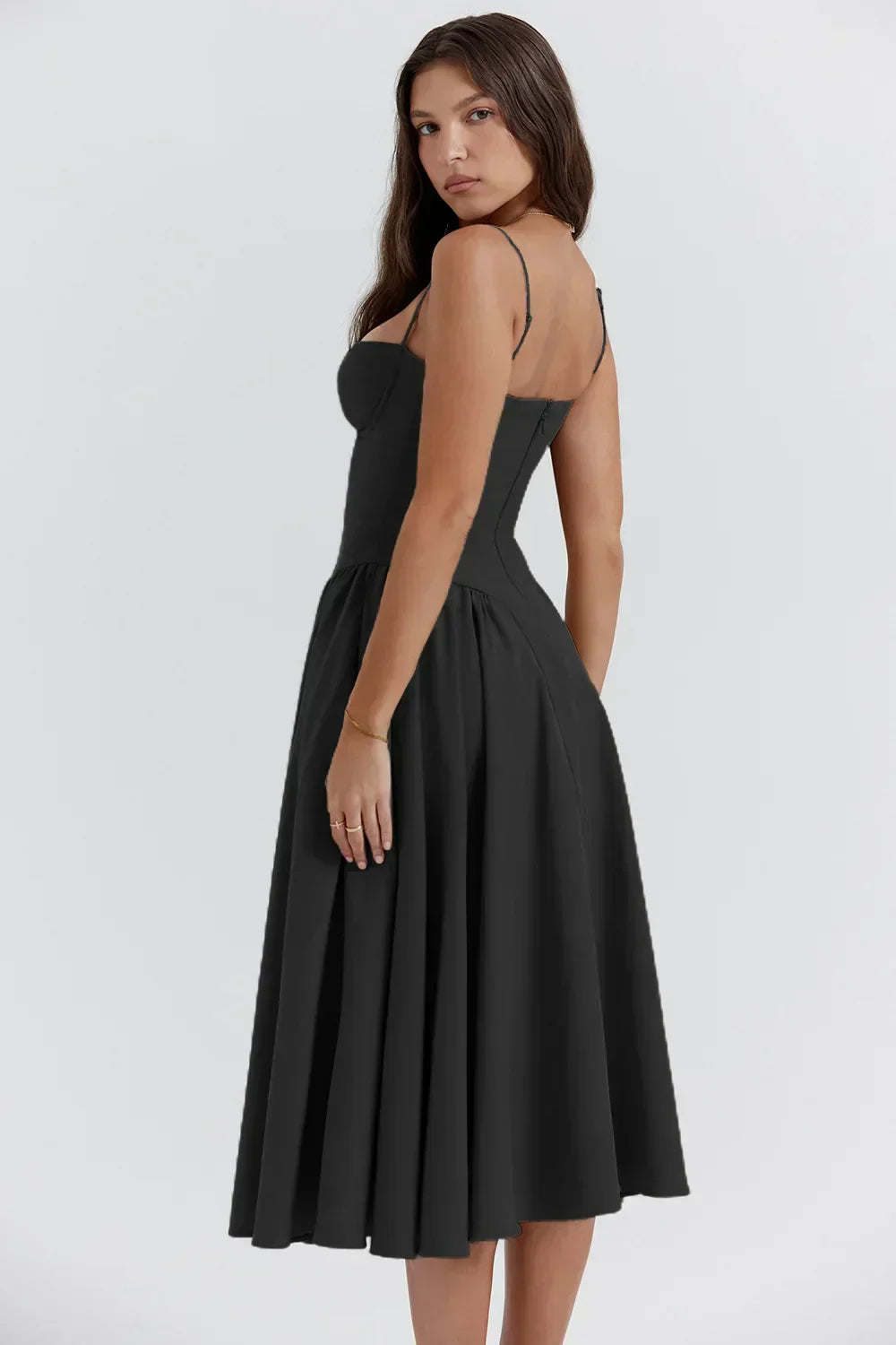 Elina | Ärmelloses Midikleid mit Korsettschnitt