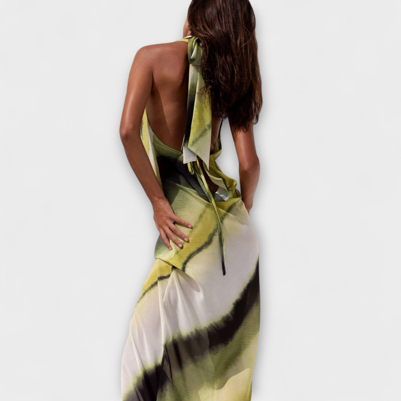 Klassisches Maxikleid mit Tie-Dye Gradient