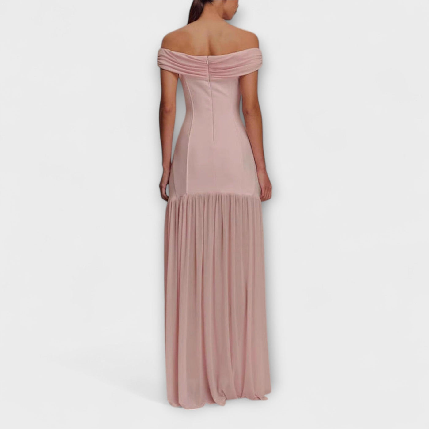 Maelie - Elegantes trägerloses Bodycon-Maxikleid mit floralen Akzenten