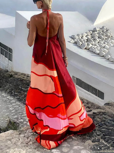 Avana – Lebendiges Neckholder-Maxikleid