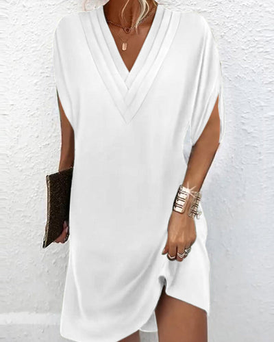 Amelia | Elegantes V-Ausschnitt Kleid