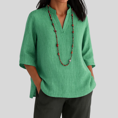 Bernice – Bequeme Bluse Mit V-Ausschnitt