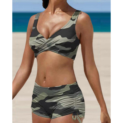Zesty | Bikini mit V-Ausschnitt und Verstellbaren Trägern in Modernen Mustern