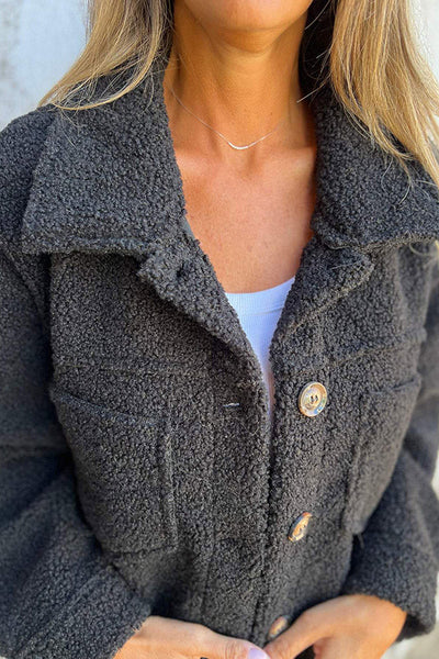 Anna | Warme Teddyjacke mit eleganten Knöpfen