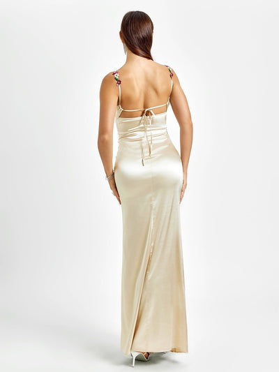 Flora | Satin Maxikleid für den Abend