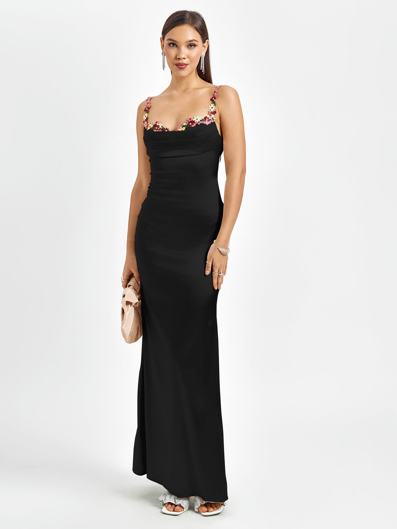 Flora | Satin Maxikleid für den Abend