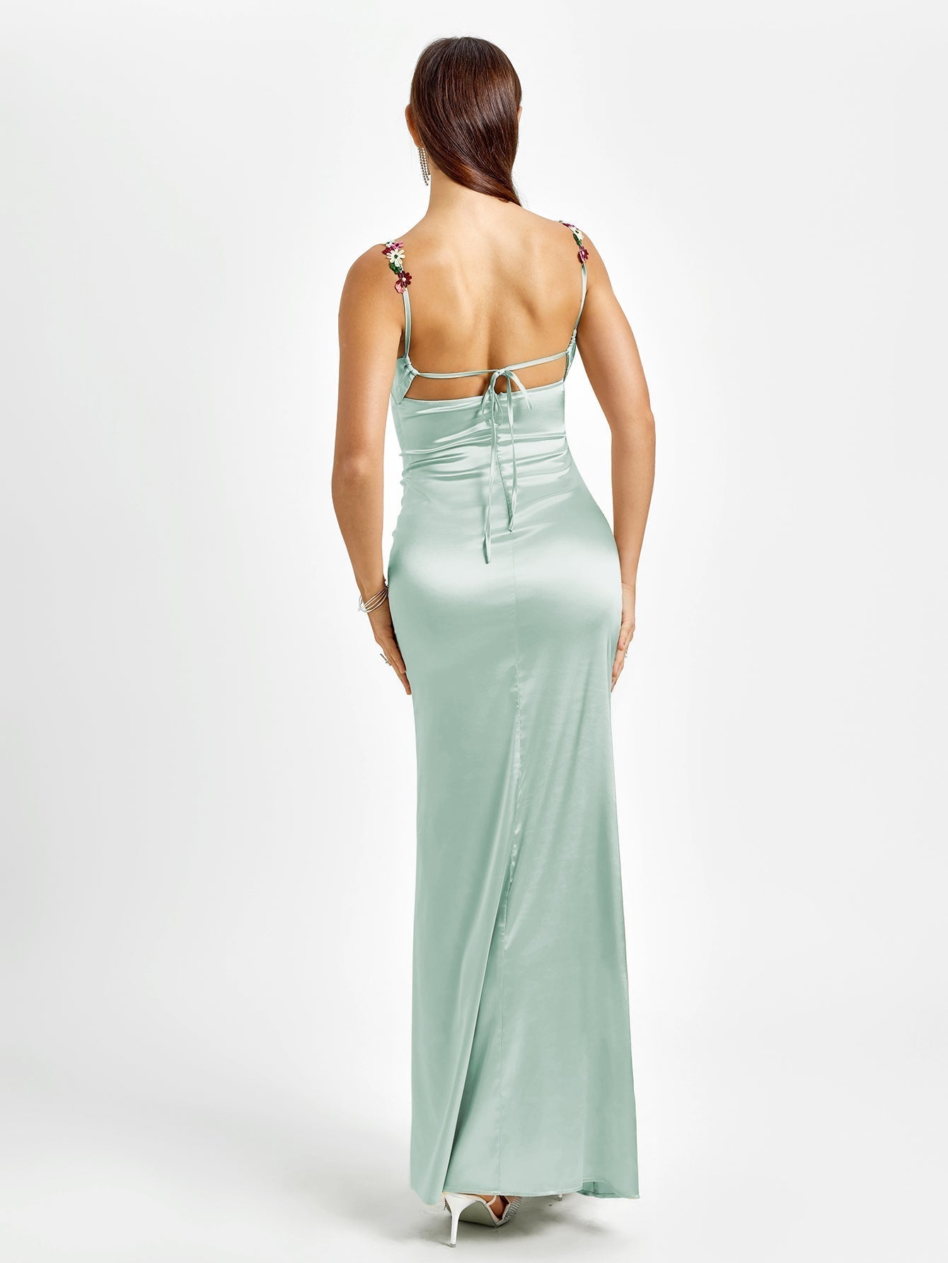 Flora | Satin Maxikleid für den Abend
