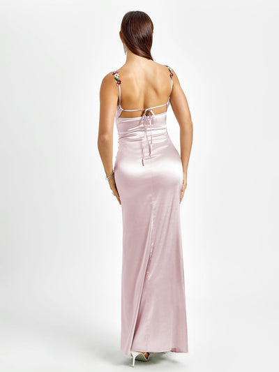 Flora | Satin Maxikleid für den Abend