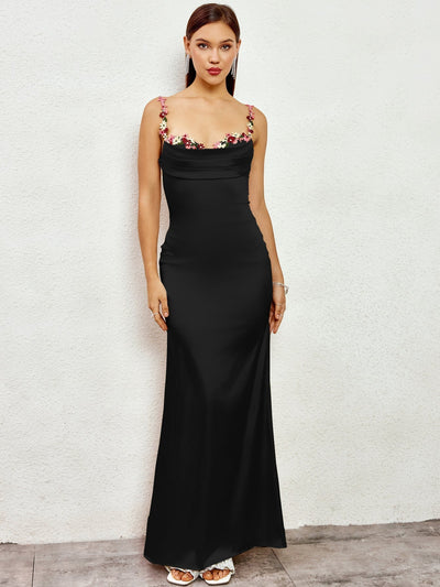 Flora | Satin Maxikleid für den Abend