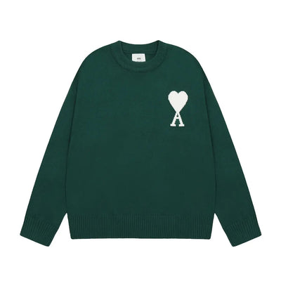 AMITALIE | Luxuriöser Unisex-Pullover mit ikonischem Herzen aus 100% Wolle