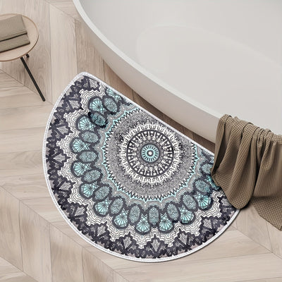 Bohemian Chic Halbkreis Türmatte – Rutschfest, Absorbierend, Willkommensmatte