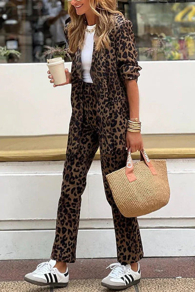 Blazer und Hose für Damen im Leopardenmuster - Annielle