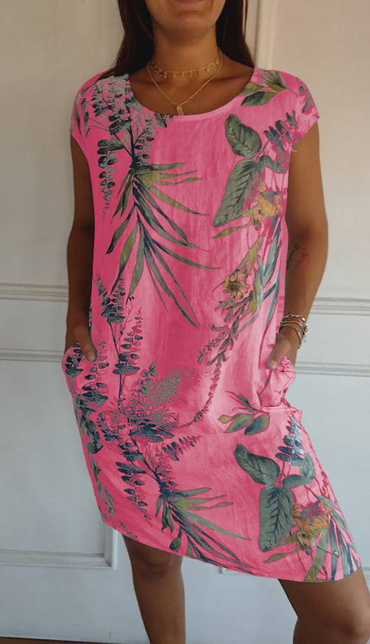 Bequemes Kleid mit Rundhalsausschnitt – Valentina