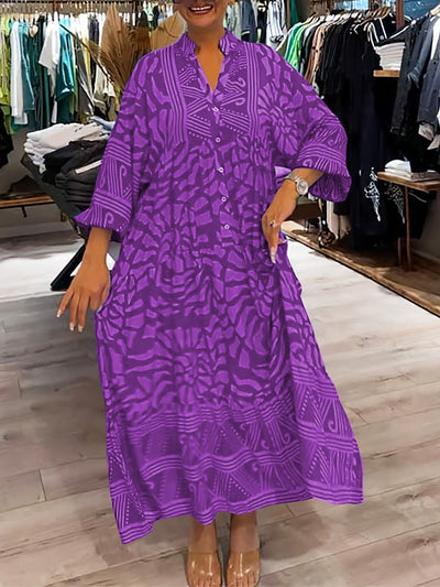 Amara™ - Müheloses V-Ausschnitt Midi-Kleid