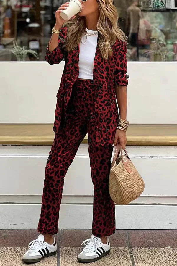 Blazer und Hose für Damen im Leopardenmuster - Annielle
