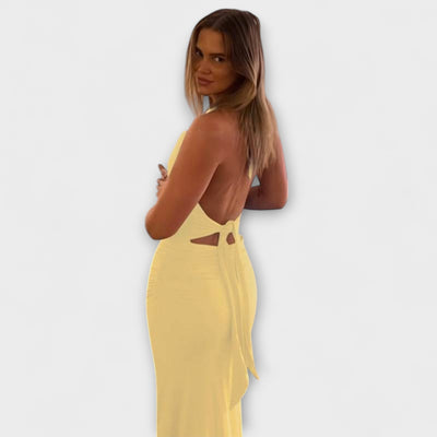 Elegantes Rückenfreies Abendkleid mit Halterdesign