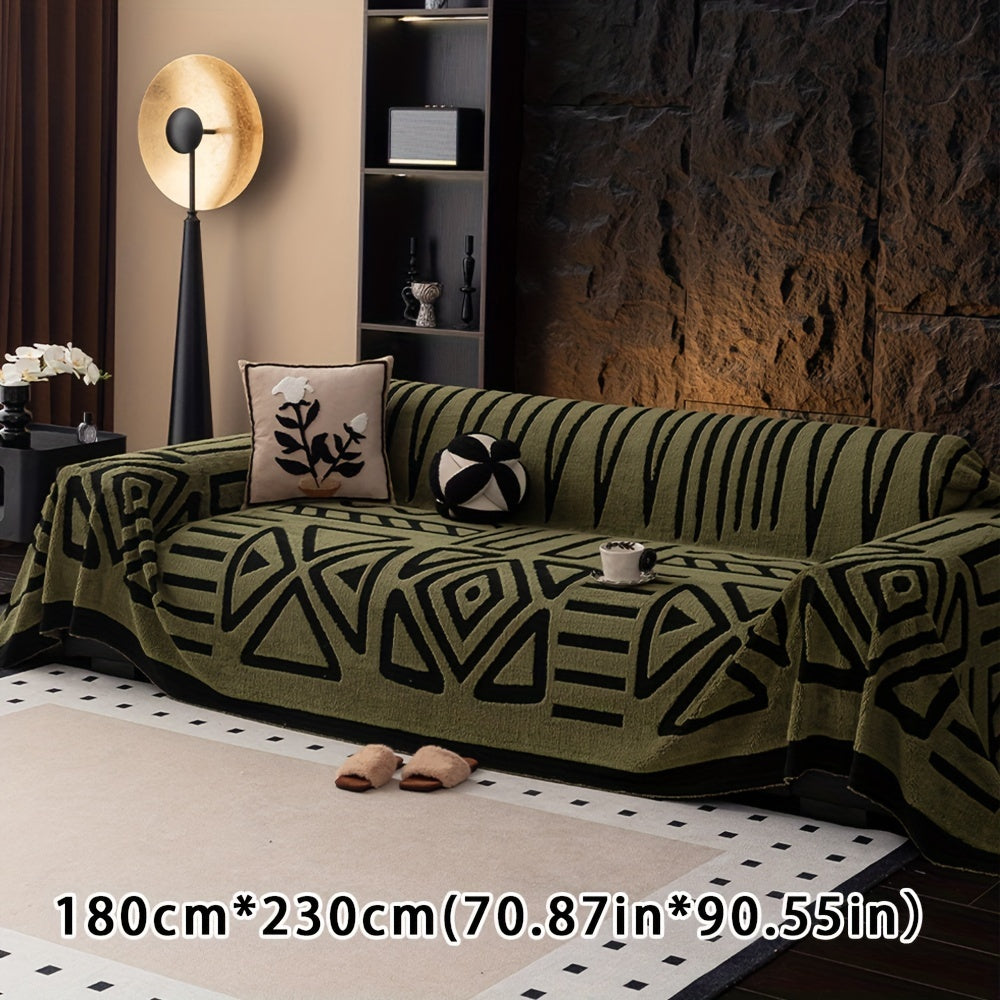 Boho Style Geometrischer Shu Velours Sofabezug