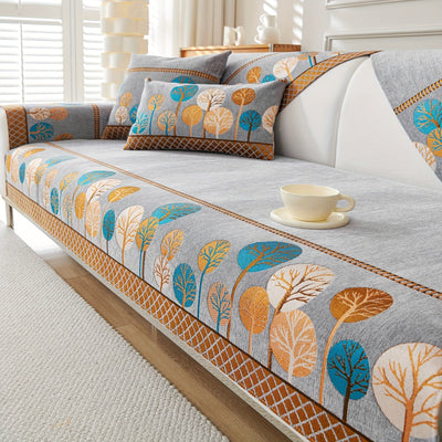 Boho-Stil Sofabezug – Design „Mondbeschienene Bäume