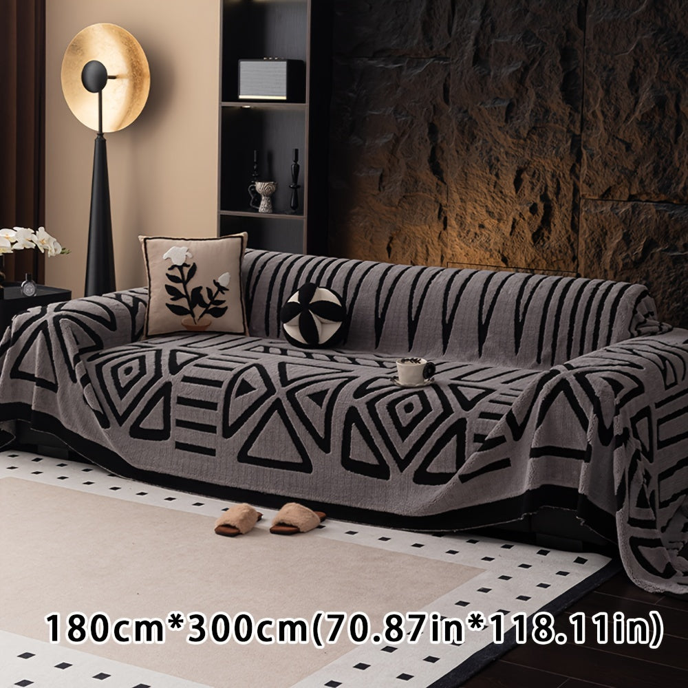 Boho Style Geometrischer Shu Velours Sofabezug