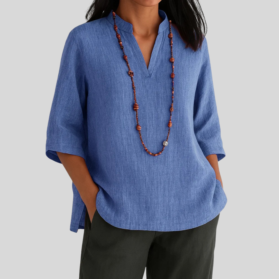 Bernice – Bequeme Bluse Mit V-Ausschnitt