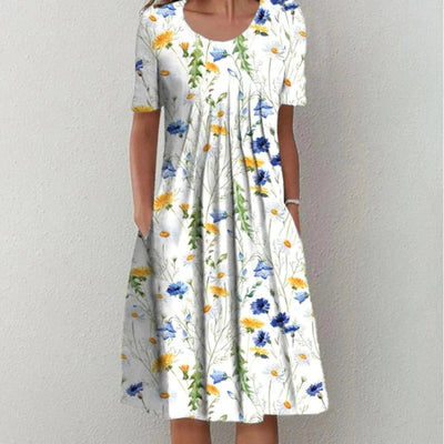 Grace | Effortless Floral Pocket Midi Dress