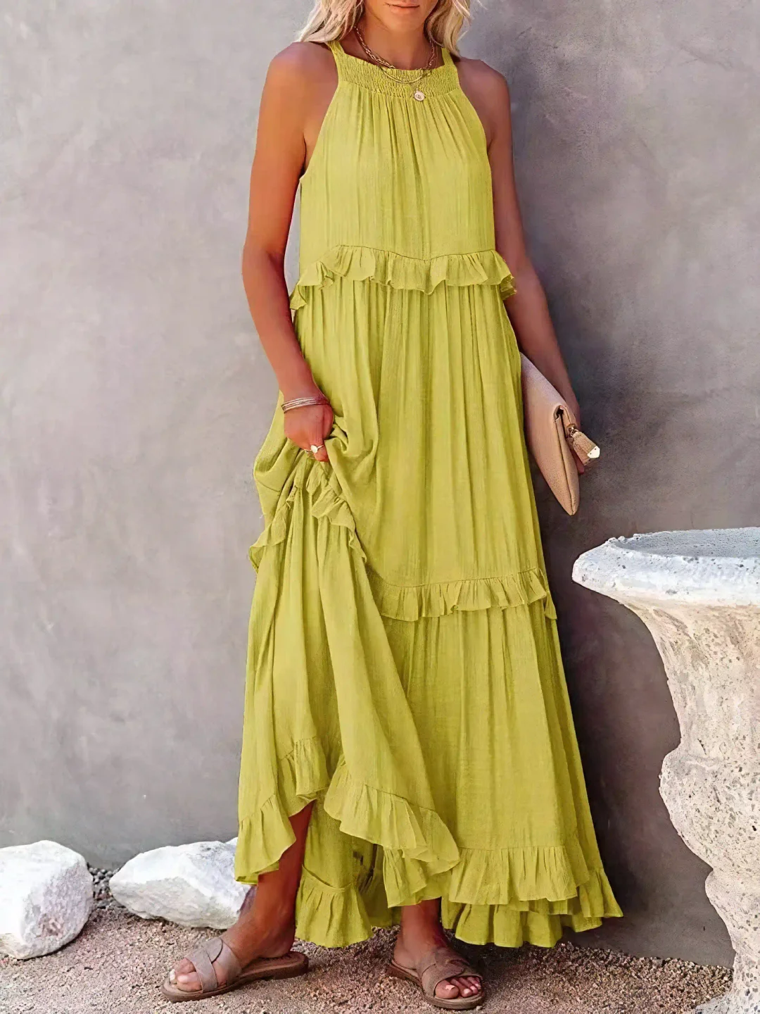 Madelyn | Bohemian Ruffled Maxi Dress