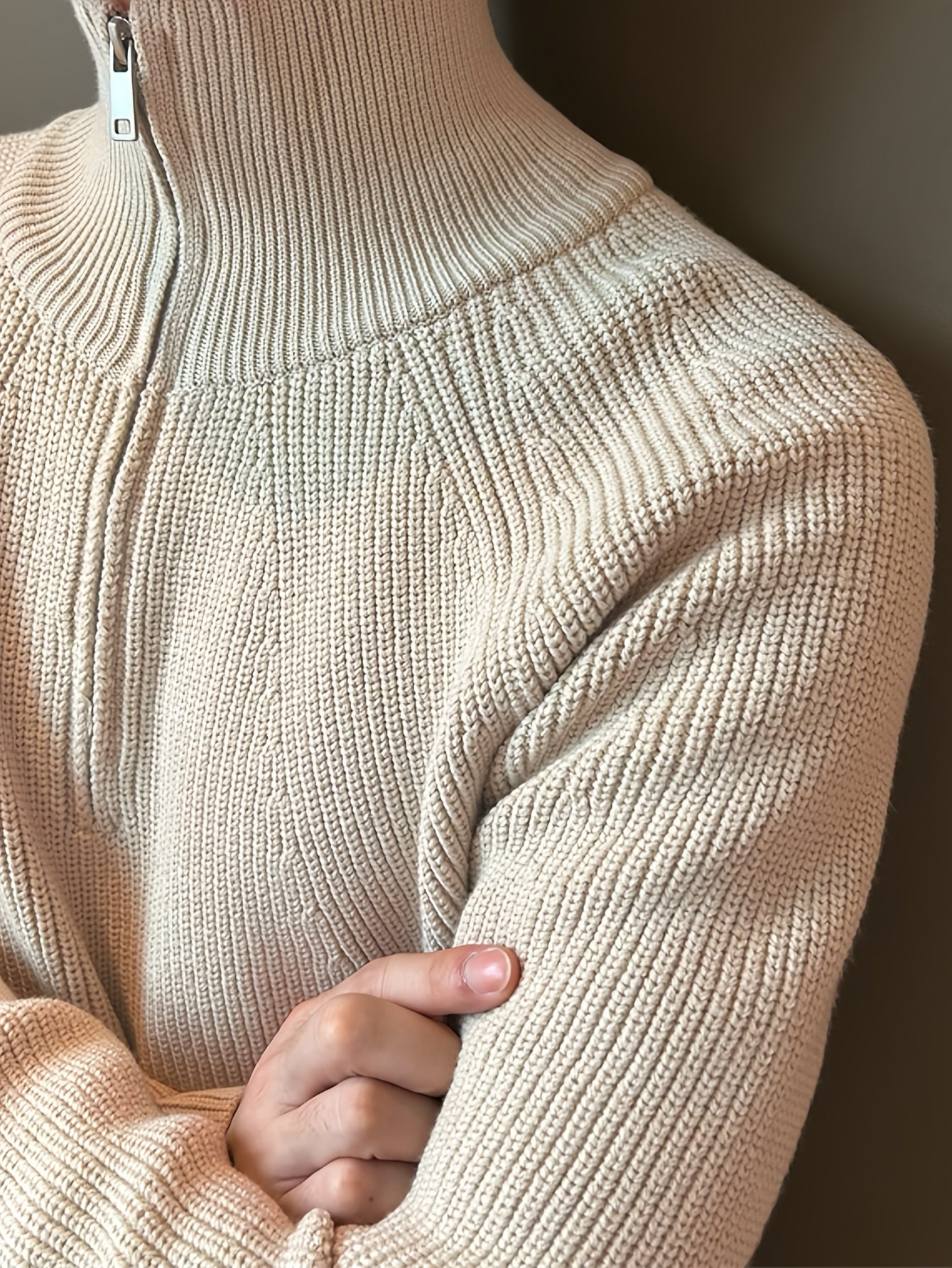 Laura | Strickpullover mit halblangem Reißverschluss