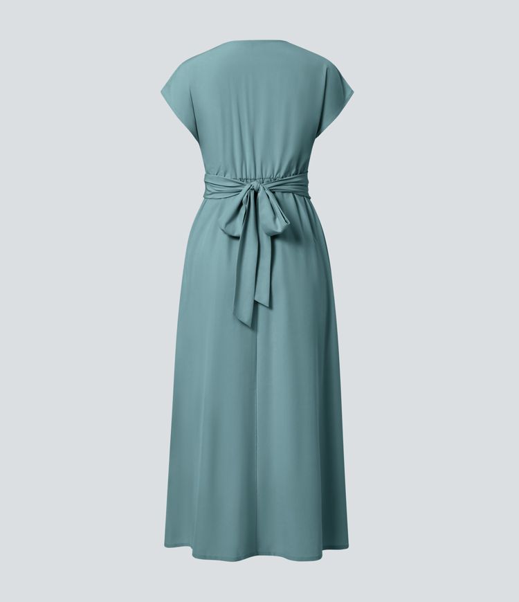 Wilhelmine – Elegantes Wickelkleid Mit Hoher Taille