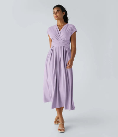 Wilhelmine – Elegantes Wickelkleid Mit Hoher Taille