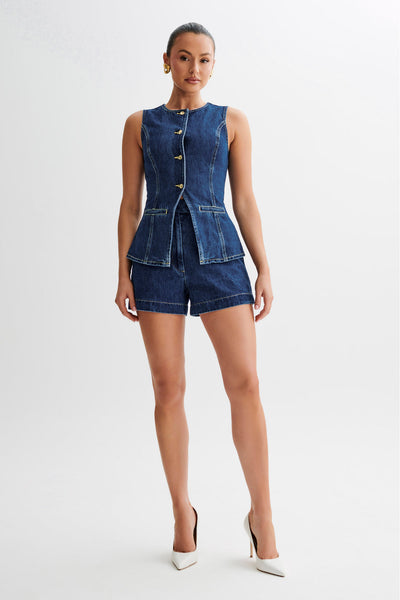Liora | Stylisches Set aus Jeansweste und Shorts