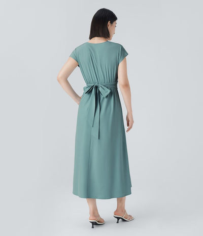Wilhelmine – Elegantes Wickelkleid Mit Hoher Taille