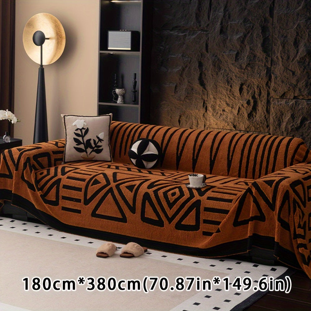 Boho Style Geometrischer Shu Velours Sofabezug