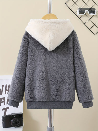 Bleib warm mit Stil – Zafie Fleece Kapuzenjacke mit Reißverschluss für Kinder