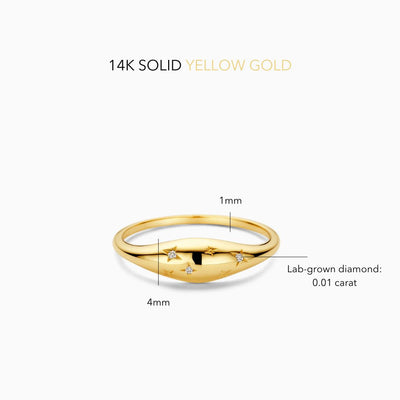 Goldene Diamantkuppelring