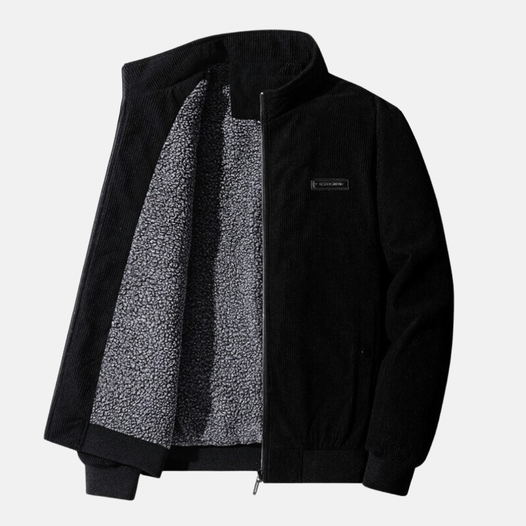 Weiche Herrenjacke mit geknöpften Taschen und Reißverschluss