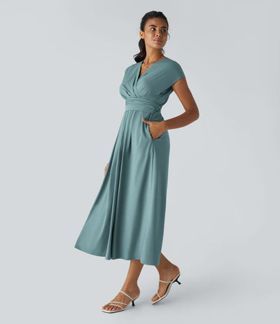 Wilhelmine – Elegantes Wickelkleid Mit Hoher Taille