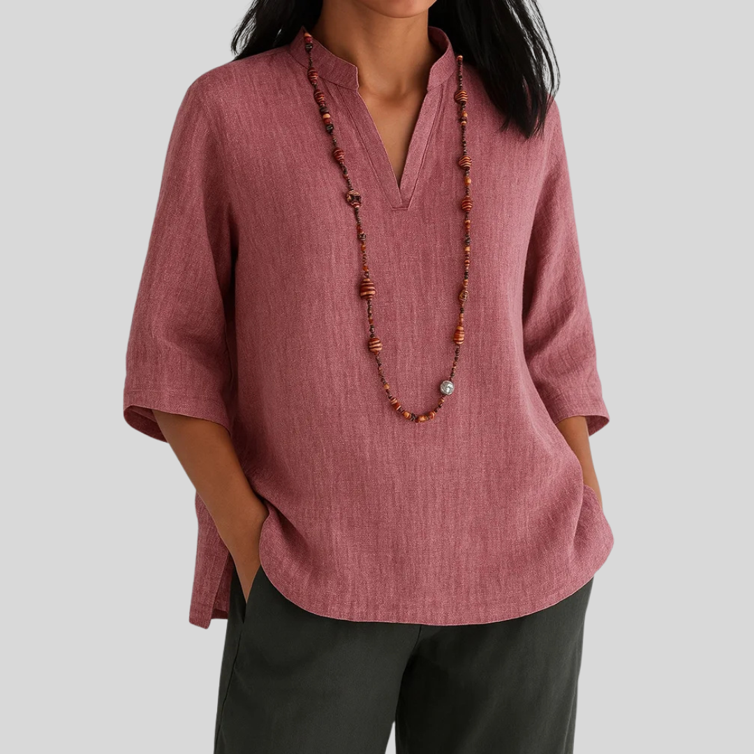 Bernice – Bequeme Bluse Mit V-Ausschnitt