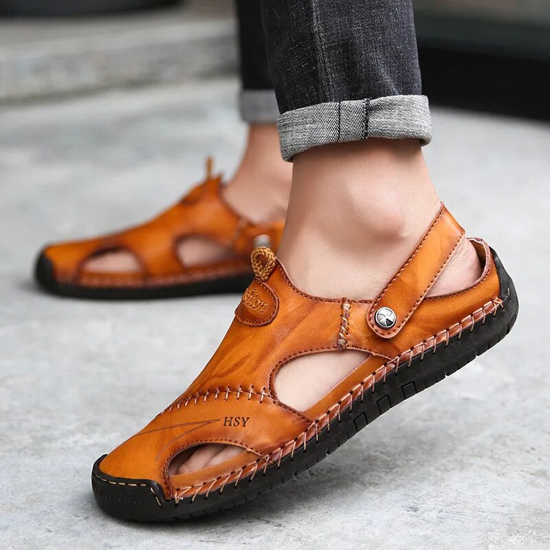 Stefan | Robuste, klassische Ledersandalen
