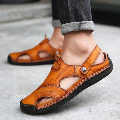 Stefan | Robuste, klassische Ledersandalen